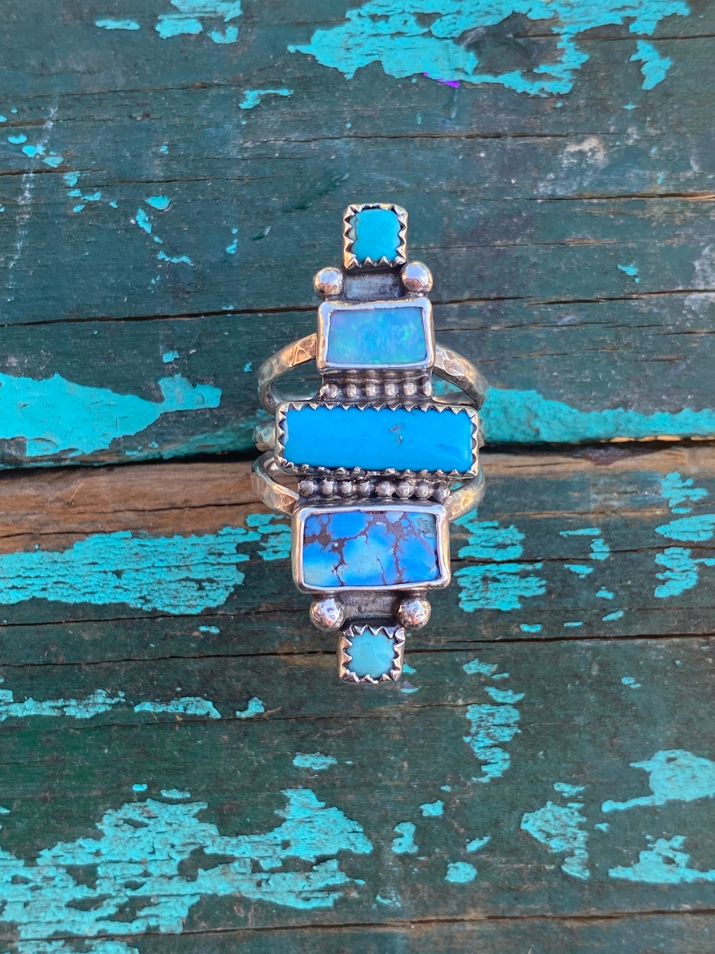 Turquoise Blocks Ring - SIZE 8
