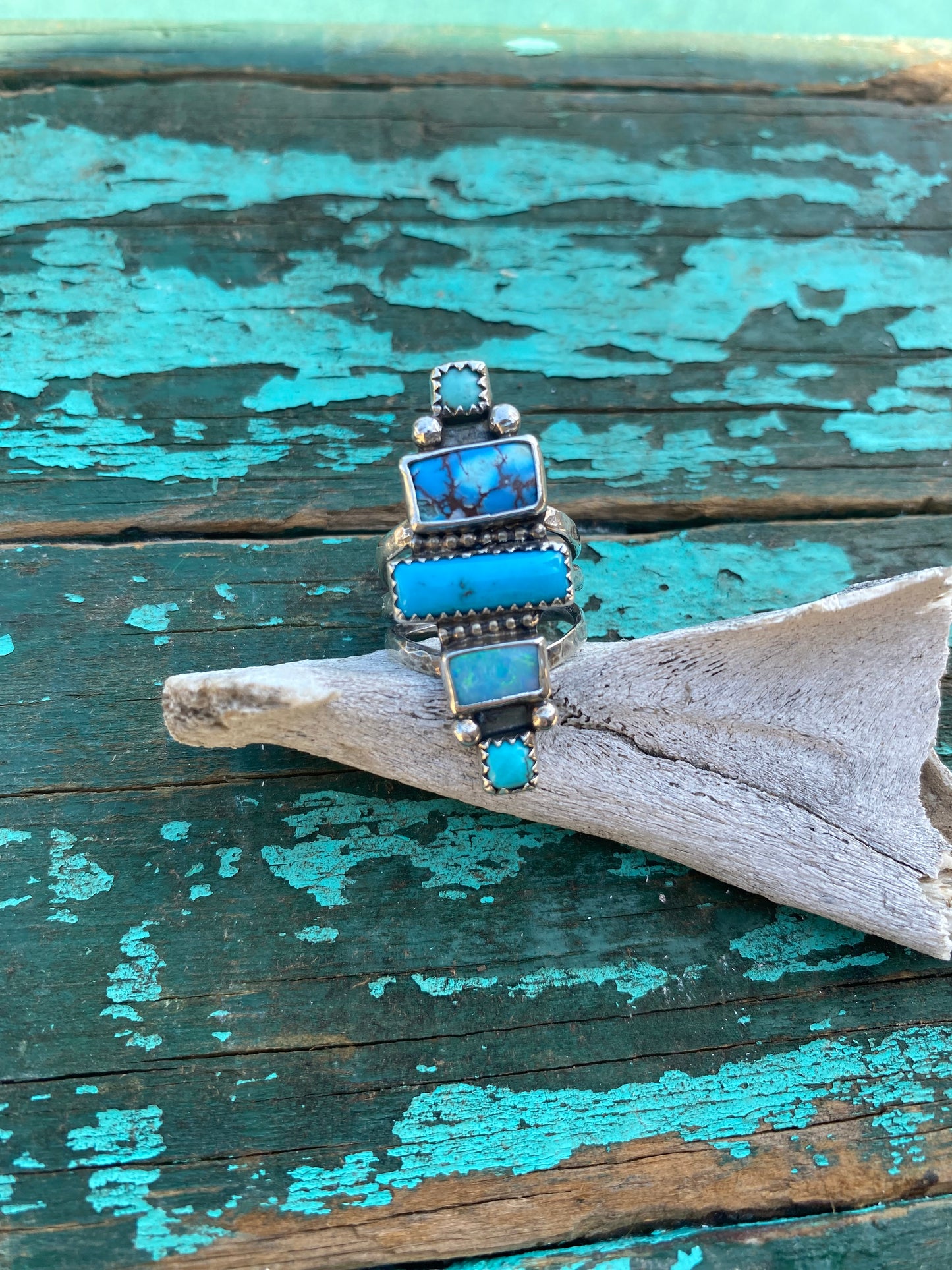Turquoise Blocks Ring - SIZE 8
