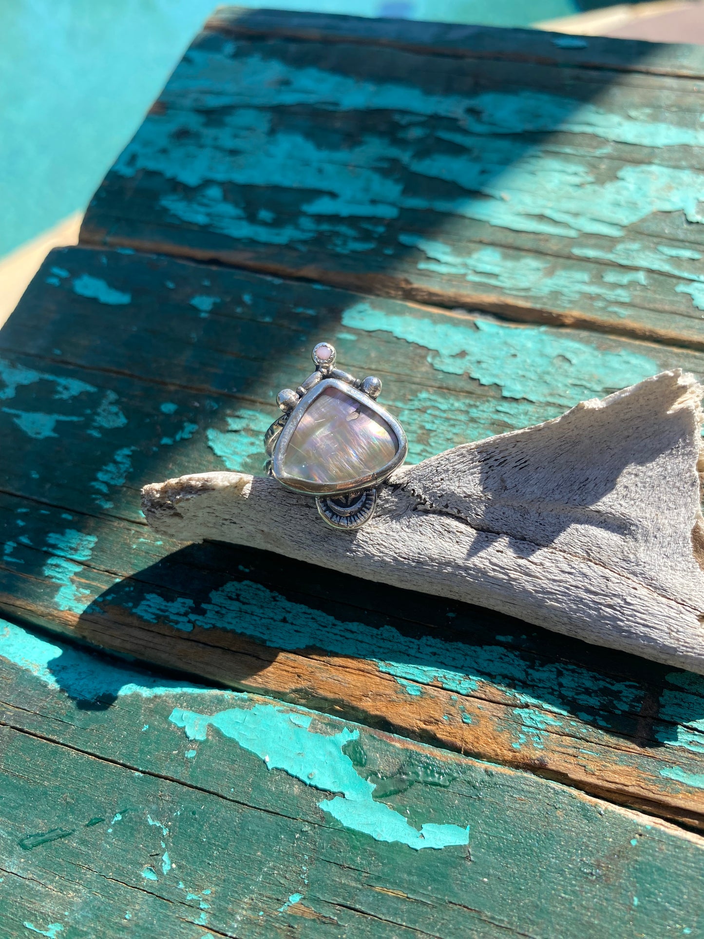 Pink Abalone Ring - SIZE 8