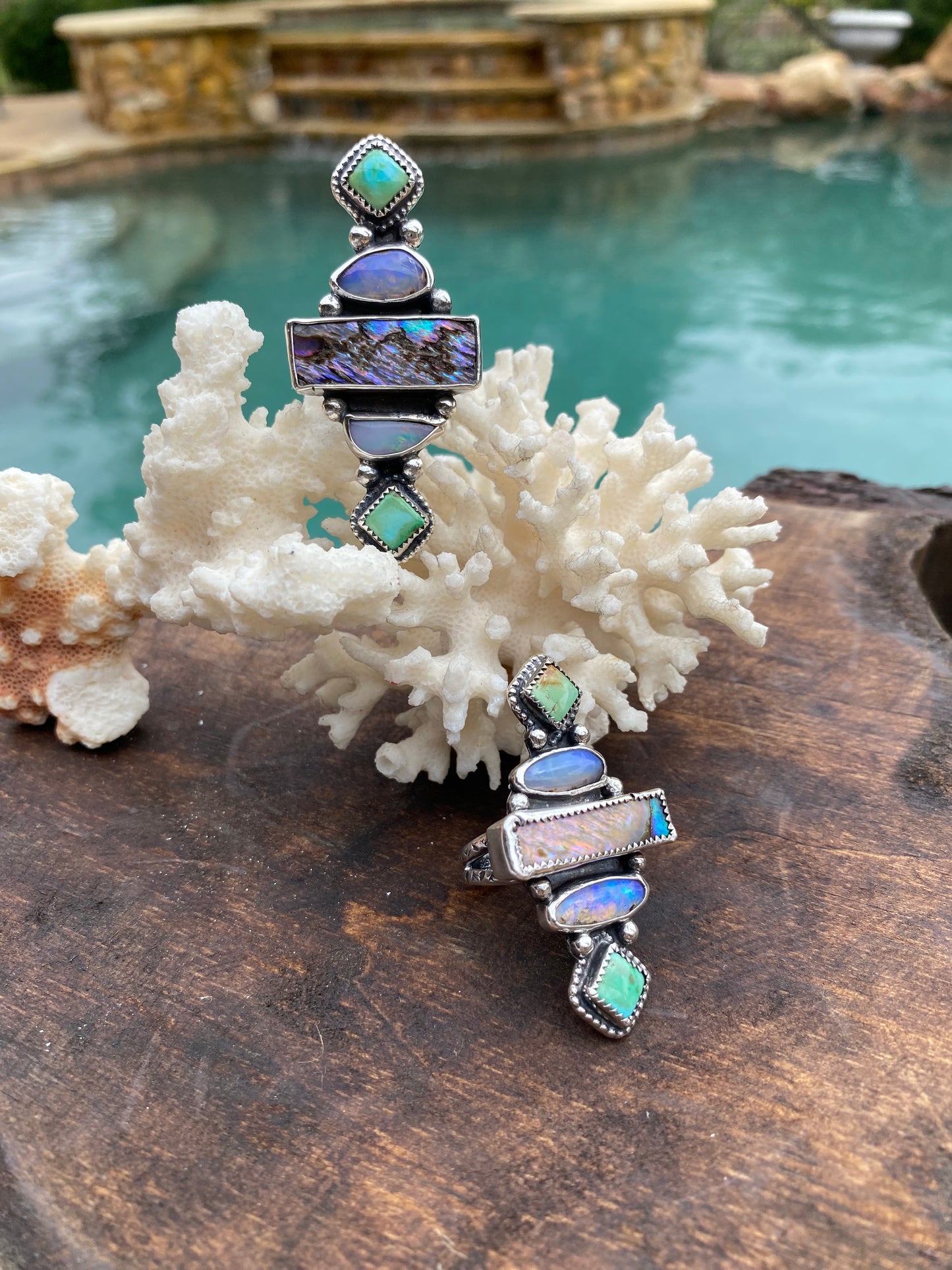Stone Stacked Ring - Purple SIZE 7.5