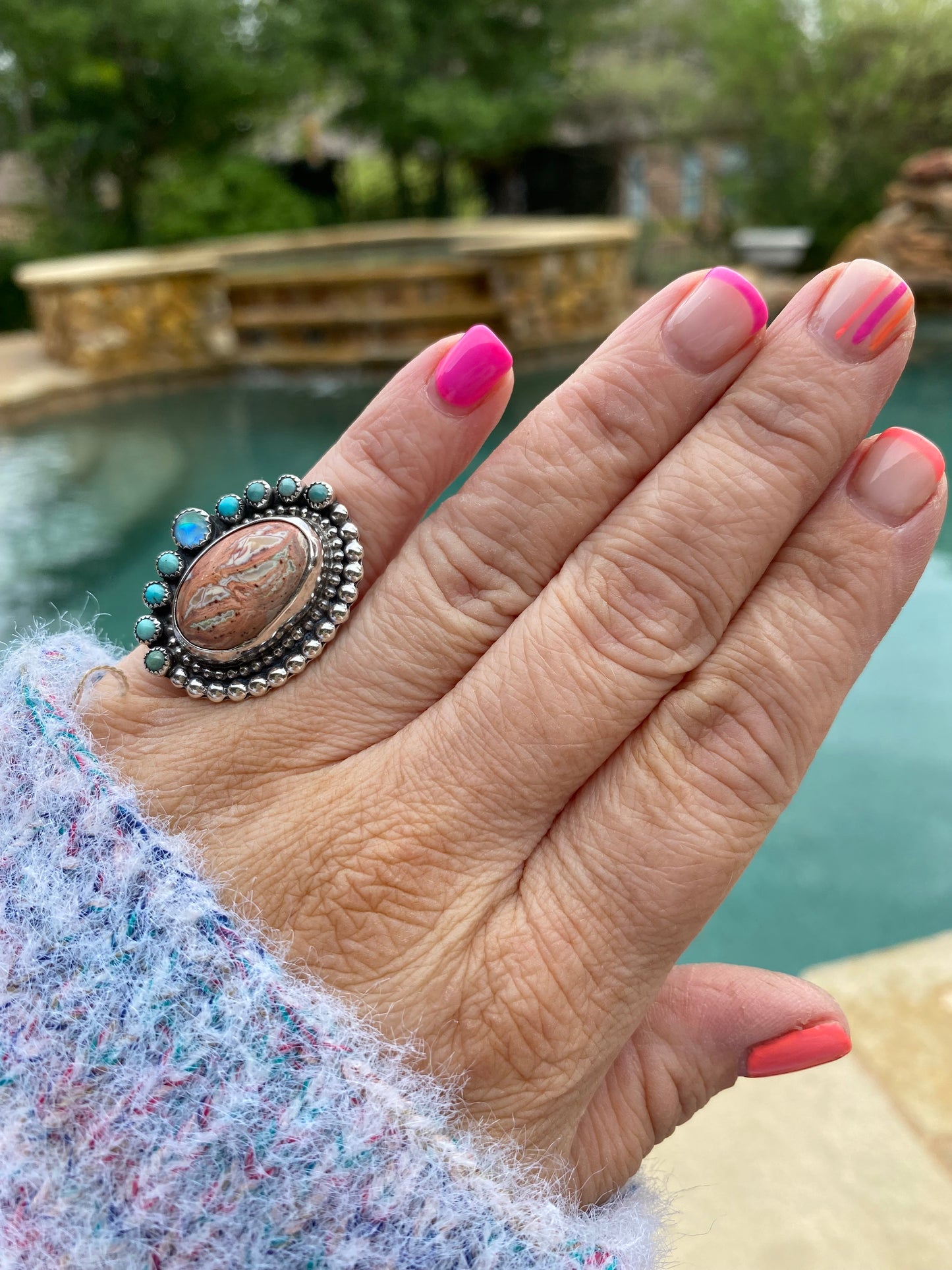 FUNKY Ring Fire Opal - Size 6