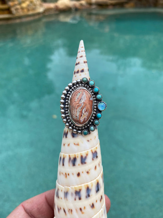 FUNKY Ring Fire Opal - Size 6