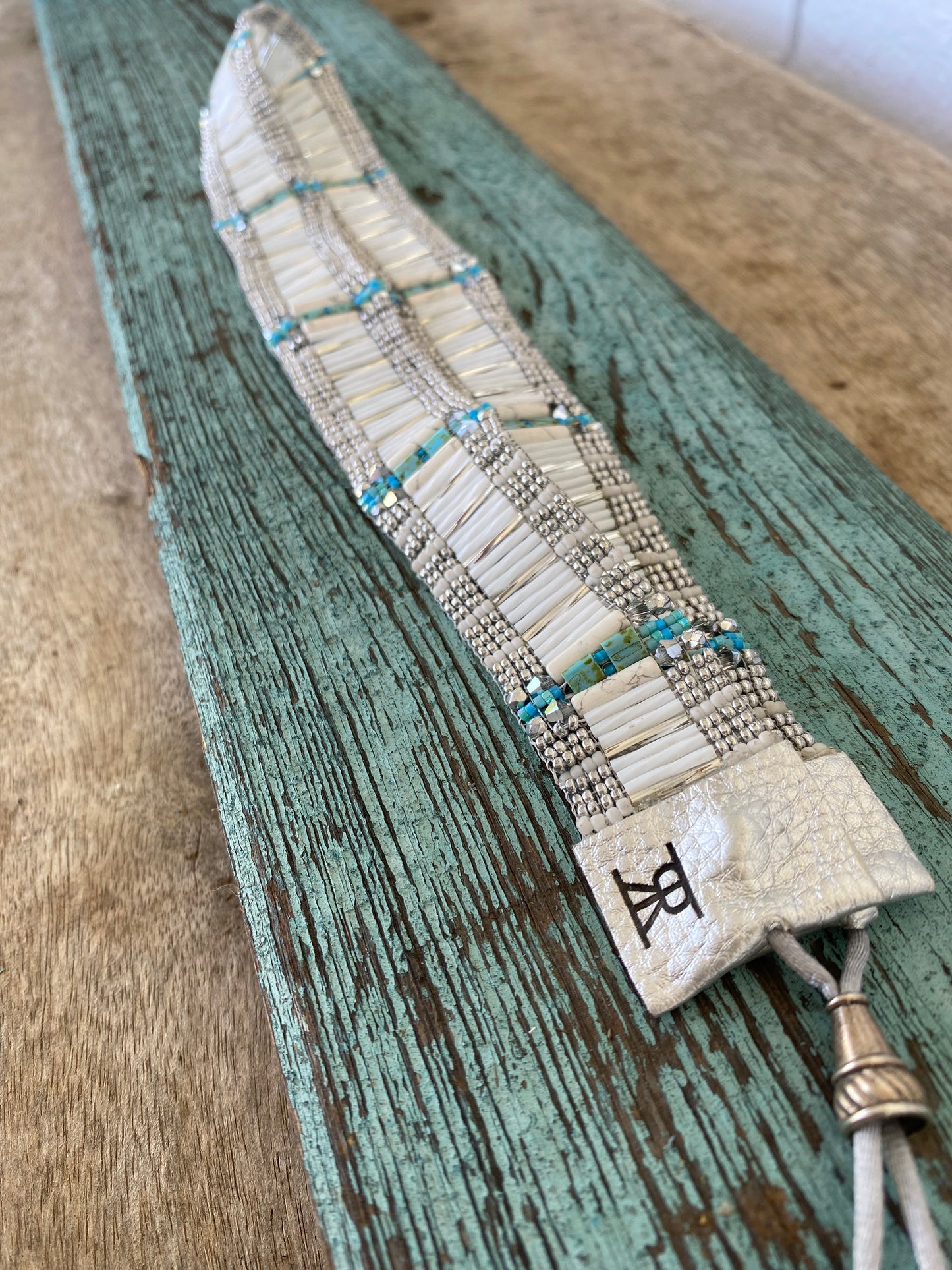 Hatband - Turquoise + White