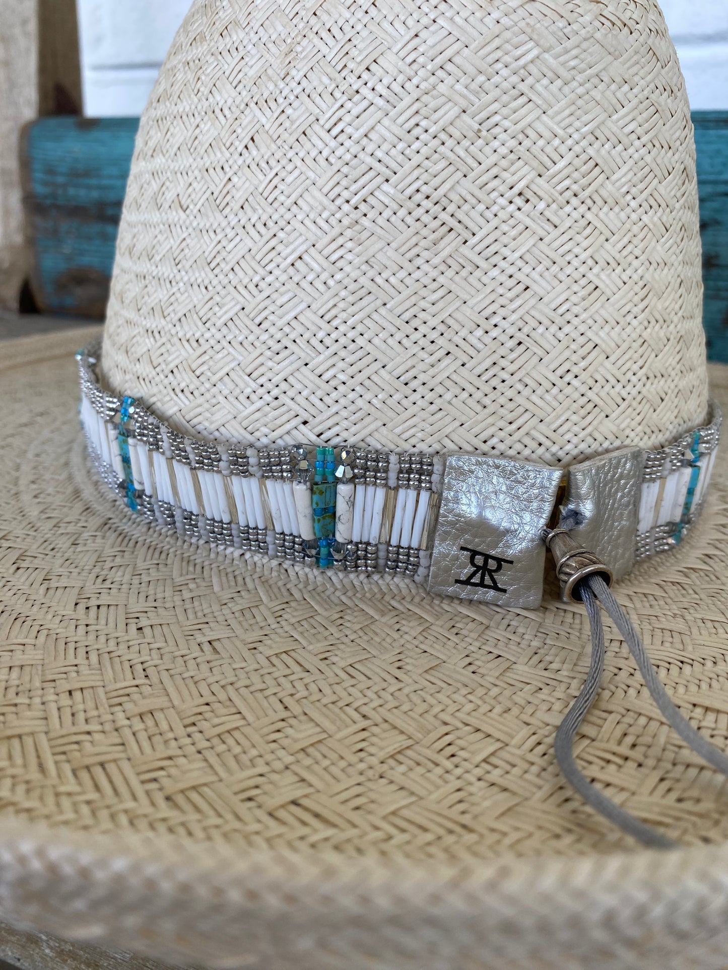 Hatband - Turquoise + White